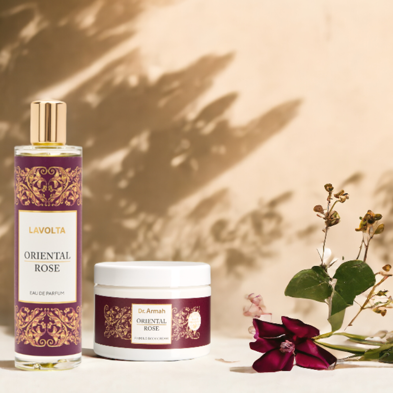 Set Oriental Rose mit Eau de Parfum 100ml und Firming Body Cream 500ml